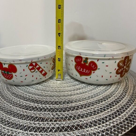 Disney Mickey Mouse ceramic bowls with vented lid set of 2 NWT - Picture 8 of 8